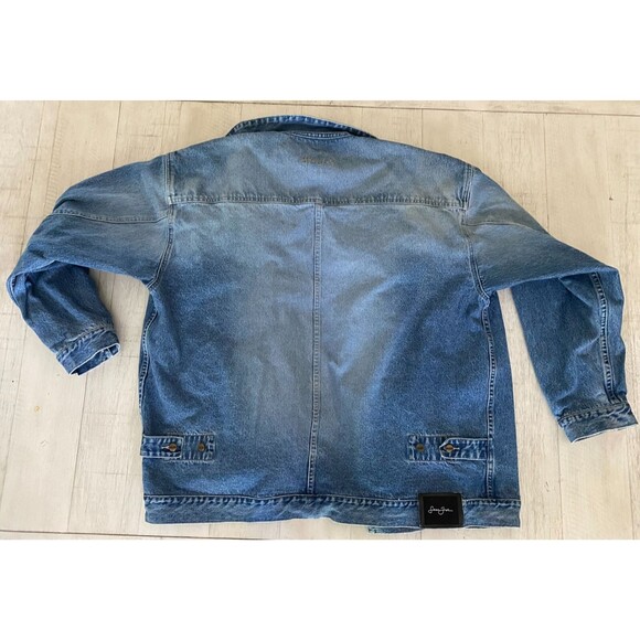 Vtg Sean John Denim Jacket Men's 3XL Chore Trucker Hip Hop Streetwear Y2K Blue - Picture 2 of 8